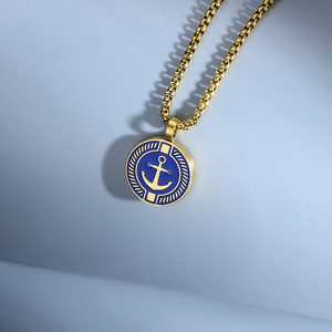Collier Pendentif Vintage Punk Viking <span class=keywords><strong>Ancre</strong></span> Maritime en Acier Inoxydable pour Hommes, Bijoux de Mode, Vente en Gros Fabricant - Product Image 5