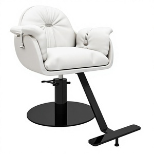 Fauteuil de Barbier Métallique Tendance avec Accoudoirs Rotatifs et Réglables pour Usage Commercial - Product Image 1