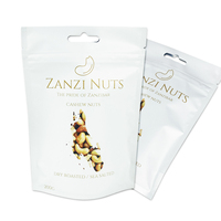 Sachet refermable personnalisé écologique avec fermeture éclair, résistant à l'humidité, à suspendre, pour fruits secs, snacks et gelées