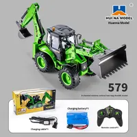 HuiNa HN1579 9-Kanal Ferngesteuerter Zweiweg-Schaufelbagger Baufahrzeug 1:14 Elektrische Simulation USB-Kabel-Ladegerät