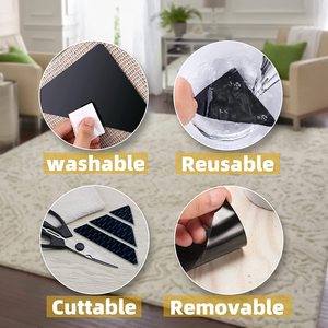 Patins antidérapants triangulaires en PU pour tapis, réutilisables, lavables, double face, antidérapants pour tous types de sols, lot de 4/8 pièces - Product Image 4