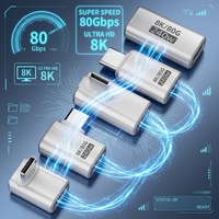 Transfert de données haute vitesse 80Gbps USB C mâle à Type c adaptateur femelle coque en alliage multi-forme 240w convertisseur de Charge de téléphone Ultra
