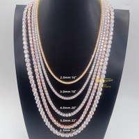 Prêt à expédier Stock en gros de qualité supérieure Prix de gros 3mm 4mm 5mm Bracelet en argent 925 Collier Chaîne tennis en moissanite