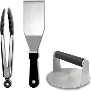 Smash <span class=keywords><strong>Burger</strong></span> Press mit Verbrühungs schutz Edelstahl <span class=keywords><strong>Burger</strong></span> Smasher Inklusive Grill zange & Grill Spatel Zubehör Kit - Product Image 1