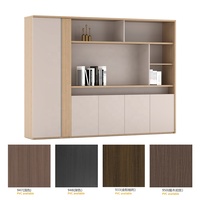 Unité d'affichage modulaire haut de gamme pour salle de réunion avec LED, système de rangement professionnel pour bureau de direction, bibliothèque durable crème pour PDG