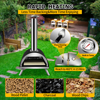 Top Pizzaofen 12 Zoll Outdoor-Tragbar Mini-Holzpellet-Pizzaofen für Holzkohlegrill/Gasgrill