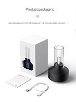 Diffuseur d'arômes vintage à flamme de bougie, humidificateur ultrasonique d'huiles essentielles, veilleuse d'ambiance, pulvérisateur de parfum pour la maison