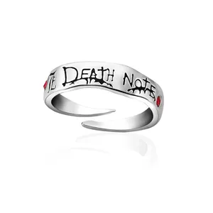 Anillos ajustables de Anime Death Note para hombres y mujeres Yagami Light Cosplay anillo de Metal regalo de joyería de fiesta - Product Image 1