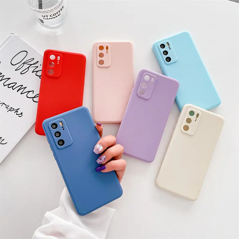 Solid Color Soft Silicone Phone Case For Samsung S21 Ultra A50 A30 A10S A20S A52 A72