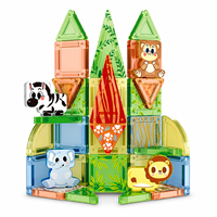 EPT 3.75cm Mini tuiles magnétiques Animaux de la forêt 20/34 pièces Blocs de construction magnétiques Boîte en étain Jouets éducatifs de voyage pour enfants 3+