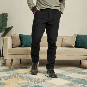 Pantalons cargo pour hommes en polyester/coton respirant imperméable à la coupe ajustée, confort, taille extensible, cordon de serrage, poche décontractée, mi-longueur - Product Image 3