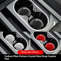 Tapis de porte de voiture antidérapant universel en fibre de carbone, porte-gobelet à eau, sous-verre à colle douce, accessoire de voiture automatique universel