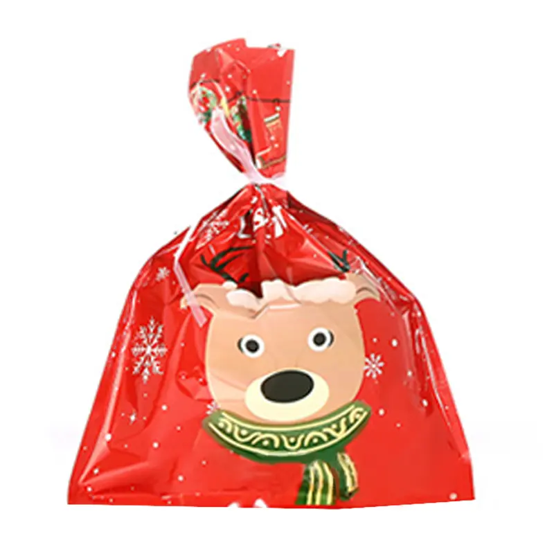 रंगारंग विशाल उपहार पीई सांता बोरियों कैंडी बैग क्रिसमस प्लास्टिक पैकेजिंग