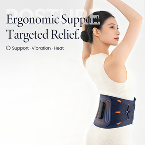 Vibration Red Light Back Electric Warm Waist Belt for Body Pain Relief Removable <b>Massage</b> Wrap Back support <b>massage</b> belt - Product Image 4