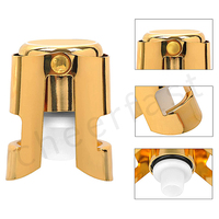 Bouchon de bouteille de vin mousseux en métal personnalisé, scellant, support de personnalisation avec logo, bouchon de champagne réutilisable doré