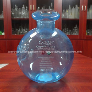 Bouteille de vin bleu de forme unique de couleur de pulvérisation pour vodka whisky brandy - Product Image 3