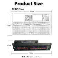 Console audio professionnelle 32 entrées, disposition en pont, égaliseur physique, boutons, système d'exploitation Linux, effets DSP doubles pour stade