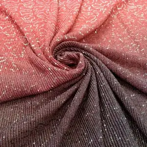 2024 putaran cepat Lurex Shimmer Ombre kain payet berlipat untuk pakaian dansa