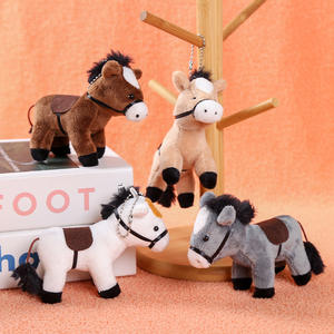Offre Spéciale – Porte-clés mousqueton 3D en peluche cheval 12 cm, écologique, léger, jouet en peluche, pendentif de sac - Product Image 1