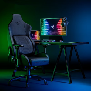 Ghế chơi game Razer giá rẻ, chất liệu da, kiểu dáng nhà máy, thiết kế công thái học, có thể ngả lưng, bán buôn, hiện đại, dành cho người cao lớn, xoay được, ghế chơi game kép - Product Image 2