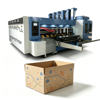 Machine de fabrication de carton flexible de haute qualité pour le rainurage et la découpe, machine à moyenne vitesse pour boîtes à pizza en carton ondulé
