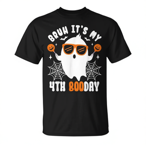 T-shirt d'anniversaire Halloween Ghost Boo, design amusant pour la 4ème anniversaire - Product Image 2