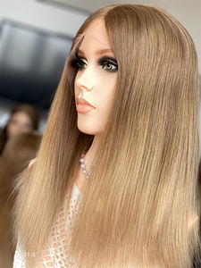 Cabello virgen liso superventas para color, peluca kosher judía, Top de encaje HD con nudo blanqueador, rubia, longitud larga - Product Image 4