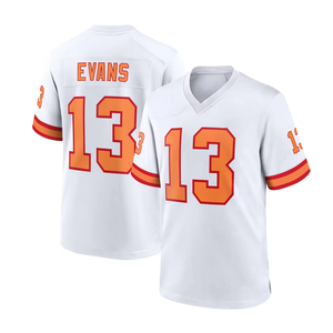 Maillot de football blanc, orange et rouge, imprimé par transfert thermique, pour l'entraînement sportif, avec les noms et numéros des joueurs Baker Mayfield, Mike Mayfield, <span class=keywords><strong>Chris</strong></span> Evans, Mike Evans - Product Image 6