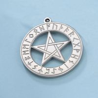 Pendentif Pentagramme Vintage Myshape avec Cercle de Runes, Amulette Nordique en Acier Inoxydable, Breloques pour la Fabrication de Bijoux