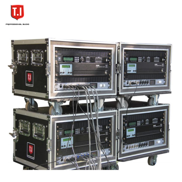 Four Channel Class D Modular Power Amp 1200W 8ohm High Power Amplifier with Wood Enclosure for Concert Sound & Audio Speakers
