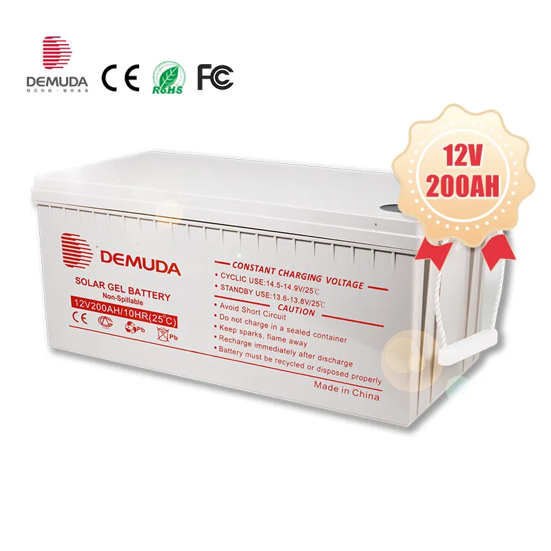 DEMUDA 12v 200ah 250ah 100ah充電式UPS GELAGMソーラーシステム用密閉型鉛蓄電池エネルギー貯蔵バッテリーパック