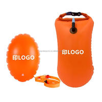 Bouée de natation à double chambre d'air avec sac étanche, flotteur de sécurité en nylon épaissi pour la natation en eau libre avec rangement étanche