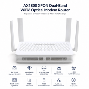 เราเตอร์ XPON ONU WiFi6 AX1800Mbps ZX279128S ซีพียูแบบดูอัลคอร์ MT7975N เสาอากาศ 4*5dBi SC/APC 1WAN3LAN POTS USB FTTH ยูนิตเครือข่ายออปติคอล - Product Image 5