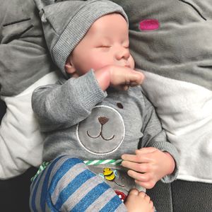 Búp bê tái sinh thật bé bán buôn 18 inch Búp bê sơ sinh tái sinh búp bê mềm Silicone thực tế bé tái sinh Quà Tặng - Product Image 5