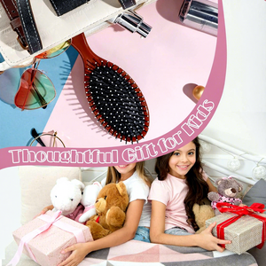 Brosse démêlante personnalisable avec logo, brosse à cheveux réglable en plastique pour démêlage à sec et humide, ensemble de brosses de voyage à poils doux - Product Image 5