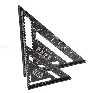 Règle triangulaire métrique en alliage d'aluminium de 7 pouces et 12 pouces, rapporteur de <span class=keywords><strong>charpentier</strong></span>, jauge de mesure, équerre industrielle OEM ODM noire - Product Image 1