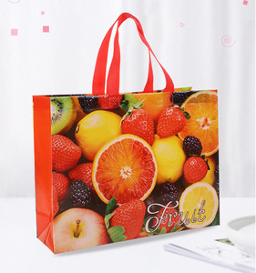 <span class=keywords><strong>ถุง</strong></span>ของขวัญผลไม้ ผ้าไม่ทอ รีไซเคิลได้ พิมพ์โลโก้ตามสั่ง มีหูหิ้ว พกพาสะดวก เคลือบกันน้ำ สำหรับใส่ของช้อปปิ้ง - Product Image 1