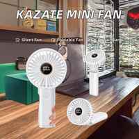 Ventilateur portable silencieux rechargeable KAZATE USB-C pliable avec batterie externe 3600 mAh, 6 vitesses, mini, en plastique