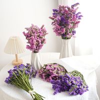 Dekorasi rumah Boho alami pernikahan buket bunga kering dengan kelopak mawar Lavender kayu putih kapas buluh Tengah