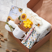 Sunshine Sunflower panier-cadeau pour femmes câlins dans une boîte paquet de soins pour Get Well Soon Mug Blanket Notebook Warm Gift Sets