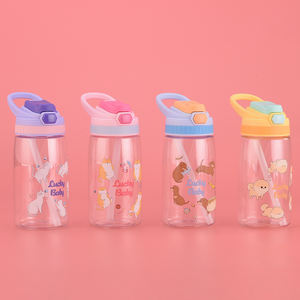 पोर्टेबल लीकप्रूफ 450 मिलीलीटर बीपा मुक्त पर्यावरण अनुकूल बच्चों के कप रचनात्मक कार्टून बच्चे प्लास्टिक पानी की सिप्पी बोतल पीछे के लिए - Product Image 1