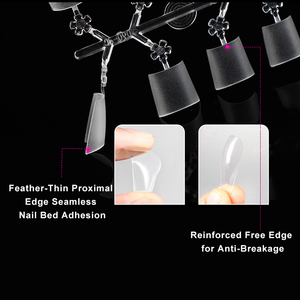 Medium <b>Nail</b> Tips Deep C Curve No C Curve Stiletto Oval Almond Coffin Matte Half Cover Tips - Product Image 4