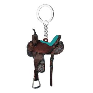 Hot bán Tây ngựa yên Keychain xe Keyring Mặt dây chuyền cao bồi yên <span class=keywords><strong>Acrylic</strong></span> vòng chìa khóa - Product Image 2