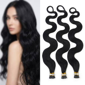 Extensions de cheveux 100% humains Remy, ondulés naturels, bouclés crépus birmans, à fusion à froid, <span class=keywords><strong>micro</strong></span>-anneaux, kératine pré-collée, pointe en I - Product Image 1