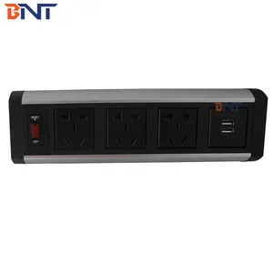 aluminum alloy movable electrical power track socket outlets/conference table top electric power socket
