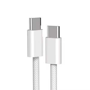 Us Stock Type C to C Nylon Braided Cord Fast Charging <b>Data</b> <b>Cable</b> Usb 3.0 3A 60W White Pd Usb-C <b>Cable</b> for Iphone 15 16 17 - Product Image 2