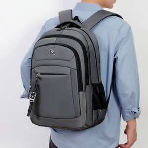 Laptop <b>Backpack</b> <b>Large</b> Capacity Multi Layer 15 Inches For Travel And Work Black Blue Gray Purple - Product Image 3