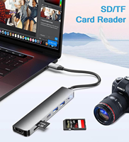 Station d'Accueil Populaire d'Usine Multiport USB C HUB 7 en 1 Adaptateur Dongle HDTV Emplacement SD TF USB 2.0 3.0 PD Type C pour Ordinateur Portable Téléphone
