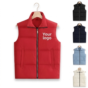 Gilet matelassé unisexe à col montant avec logo personnalisé, épais et thermique, pour homme, idéal pour l'hiver et les activités de plein air - Product Image 1