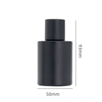 Flacon de parfum vide personnalisé avec logo personnalisé de 30ml 50ml 100ml Flacon vaporisateur de parfum en verre rond noir givré avec couvercle noir